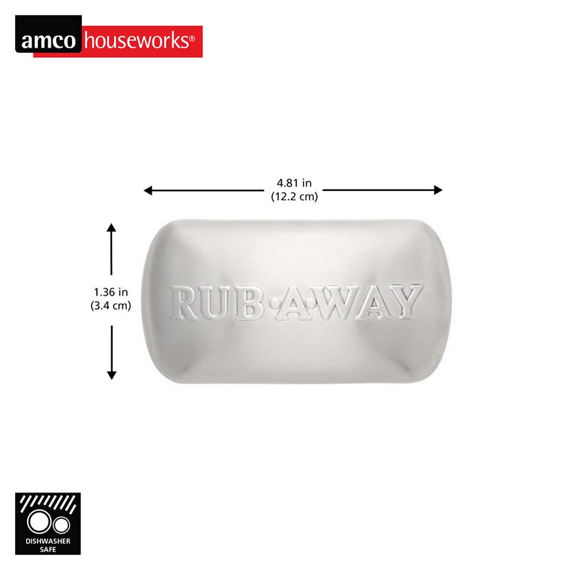 Amco Rub-a-Way Bar, Stainless Steel Odor Absorber (4" x 2.25") - Dishwasher Safe Kitchen & Outdoor Essential for Garlic, Onion, Fishing, Hiking Odors - Natural Odor Remover - Image 2